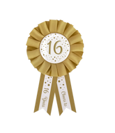 Rozet 16 Jaar Goud Wit 14cm